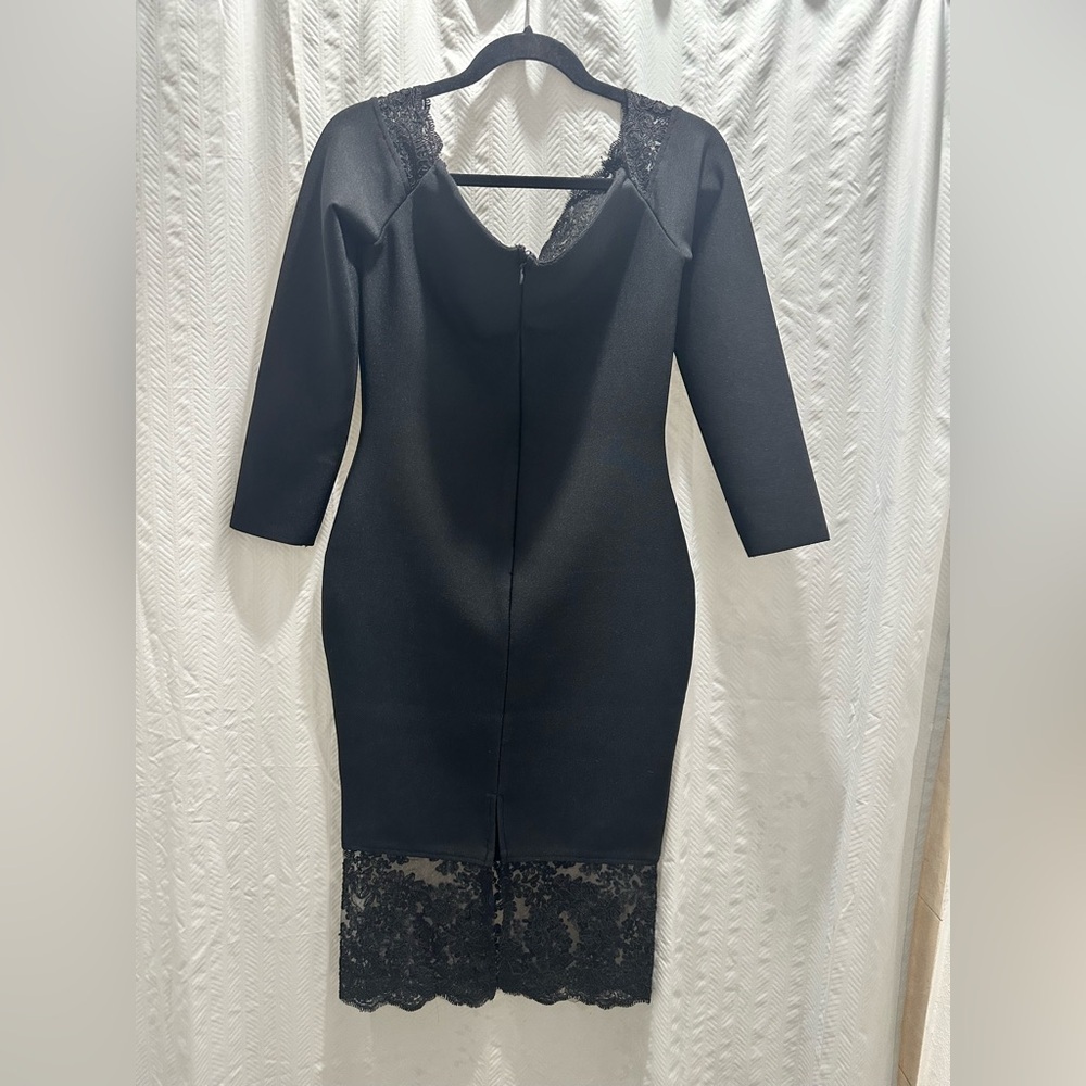 Elegant Black Lace Off-Shoulder Dress - Picture 5 of 5